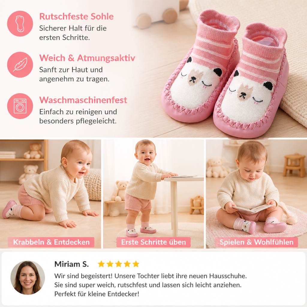 Atmungsaktive Babysocken – Rutschfeste Laufsocken mit weicher Sohle für Säuglinge und Kleinkinder