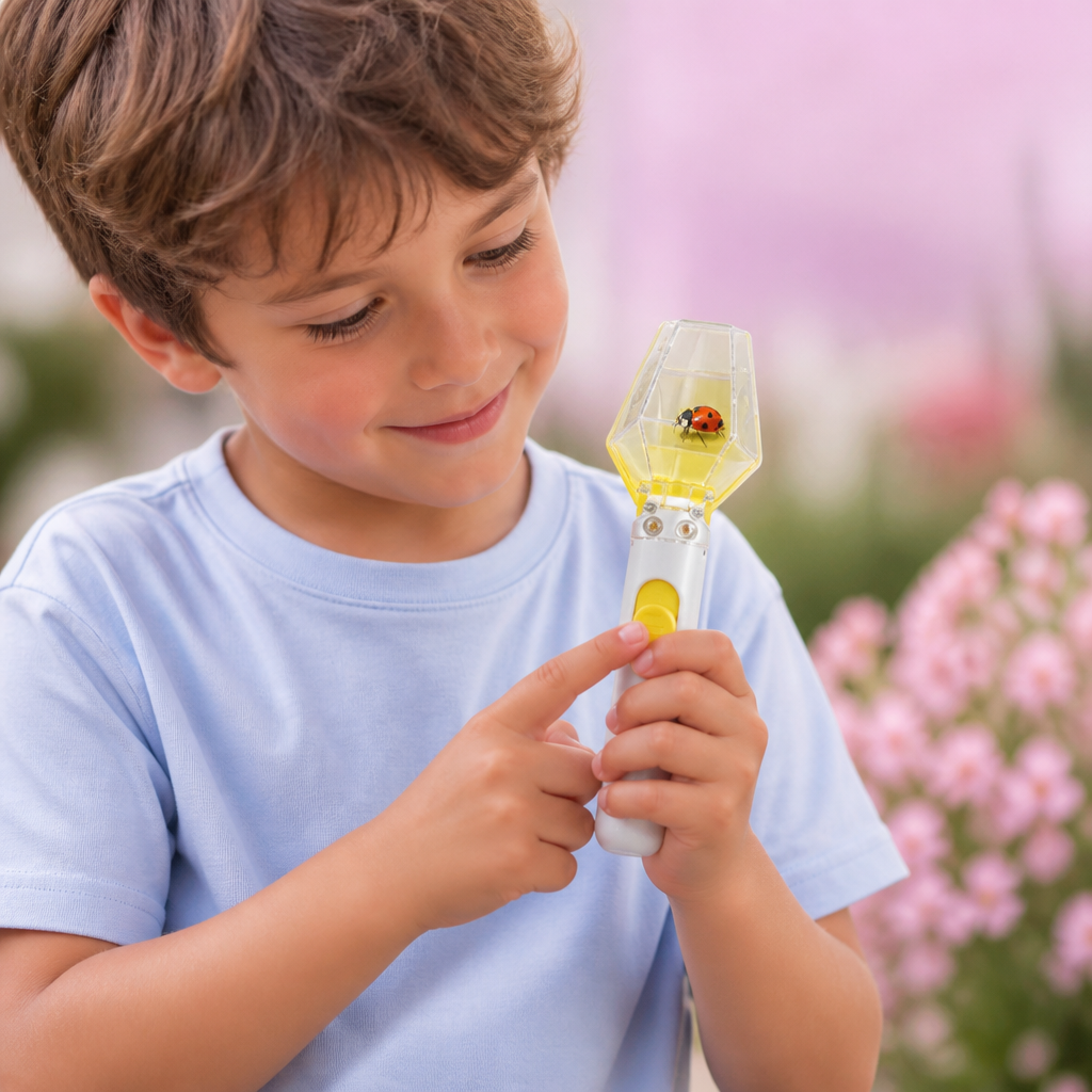 Insektenfanger für Kinder mit 6-facher Lupe – Hilfsmittel zur Insektenbeobachtung für Entdeckungen im Freien