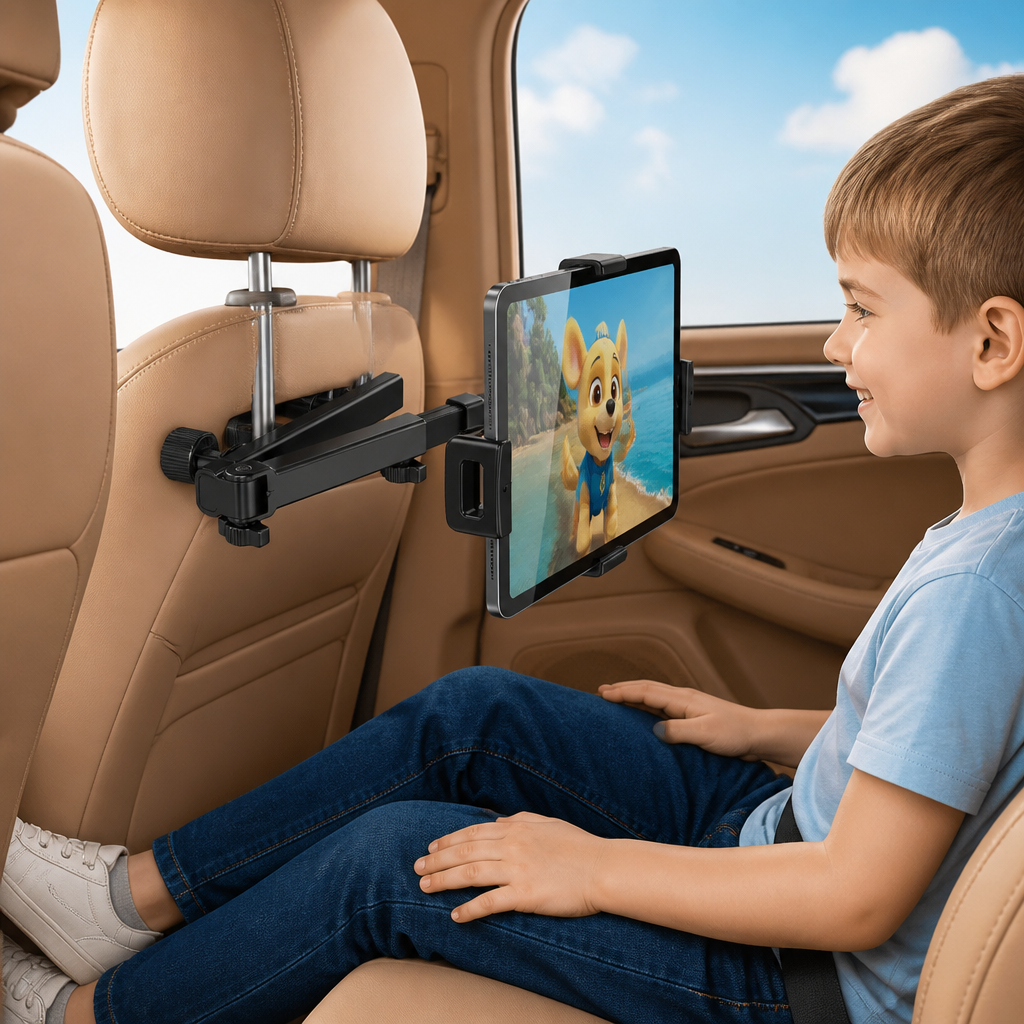 Um 360° drehbarer Tablet-Halter für die Kopfstütze im Auto – Halterung für Tablets auf dem Rücksitz