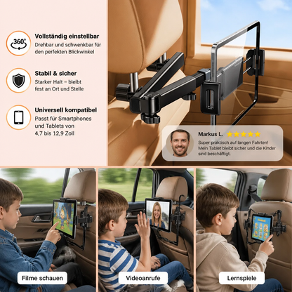 Um 360° drehbarer Tablet-Halter für die Kopfstütze im Auto – Halterung für Tablets auf dem Rücksitz