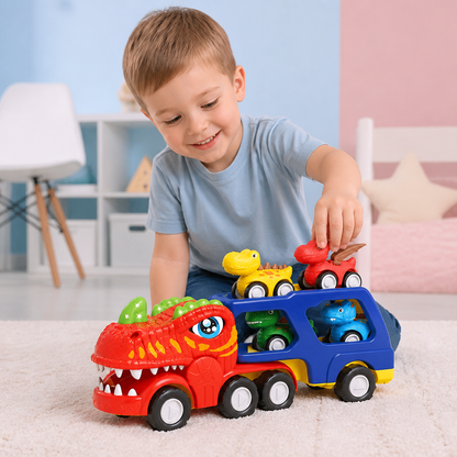 Spielzeugset „Dinosaurier-Transporter“ mit Mini-Dino-Autos