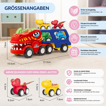 Spielzeugset „Dinosaurier-Transporter“ mit Mini-Dino-Autos