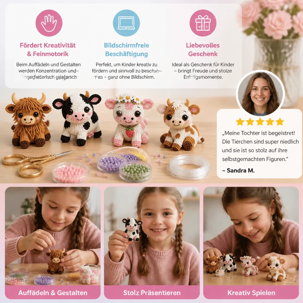 3D-Perlentier-Bastelset – DIY-Set für Mini-Perlenkunst für Anfänger