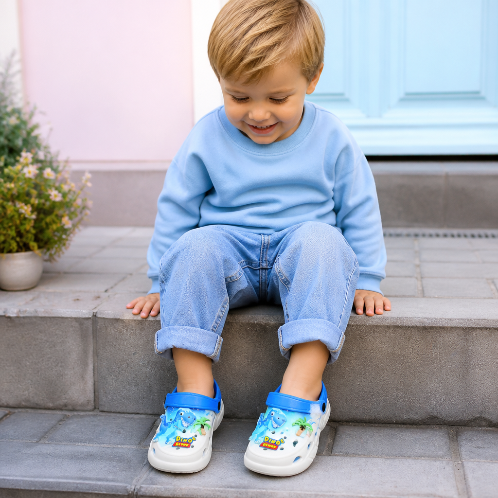 LED-Dinosaurier-Clogs für Kinder – Leuchtende, rutschfeste Sommer- und Strandschuhe für Garten und Strand