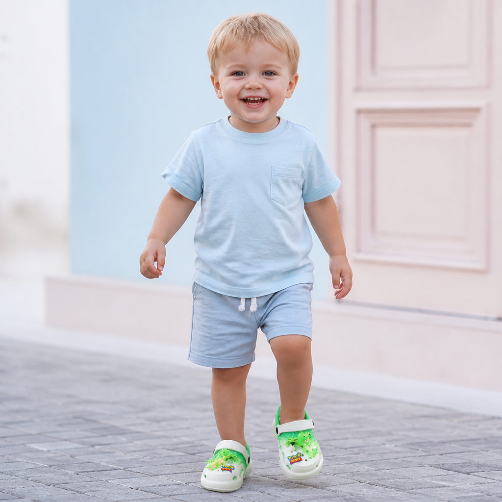 LED-Dinosaurier-Clogs für Kinder – Leuchtende, rutschfeste Sommer- und Strandschuhe für Garten und Strand