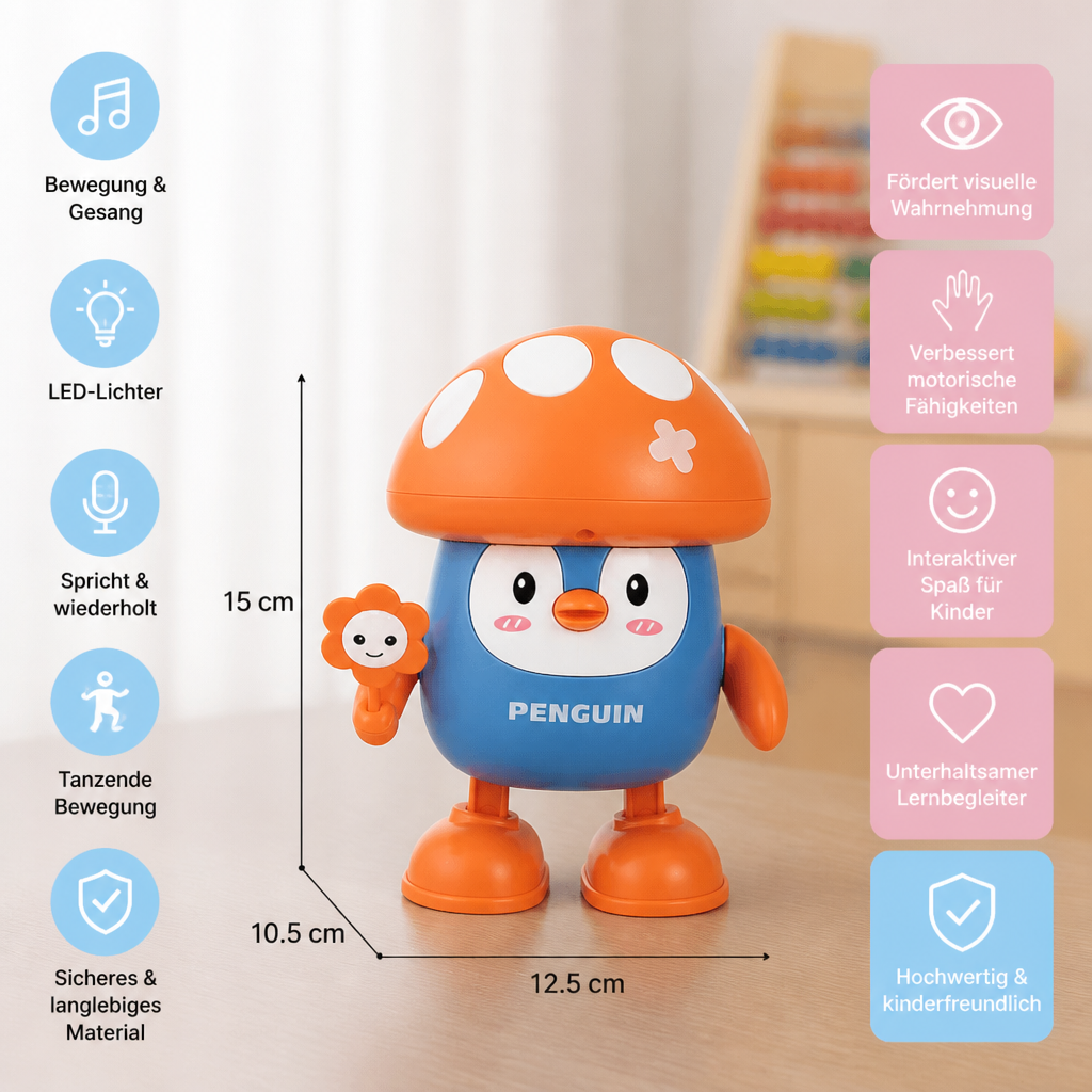 Interaktives sprechendes und tanzendes Pinguin-Spielzeug mit Musik