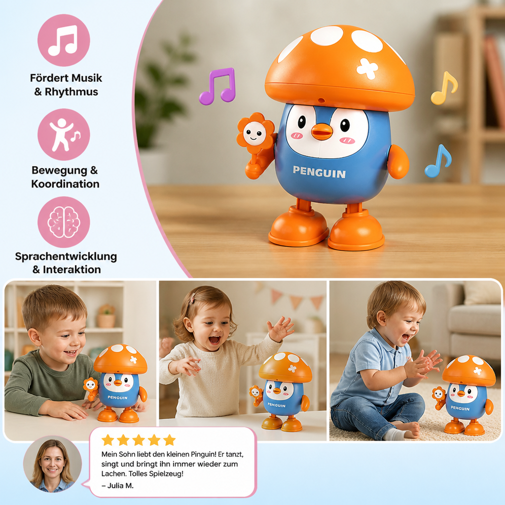 Interaktives sprechendes und tanzendes Pinguin-Spielzeug mit Musik