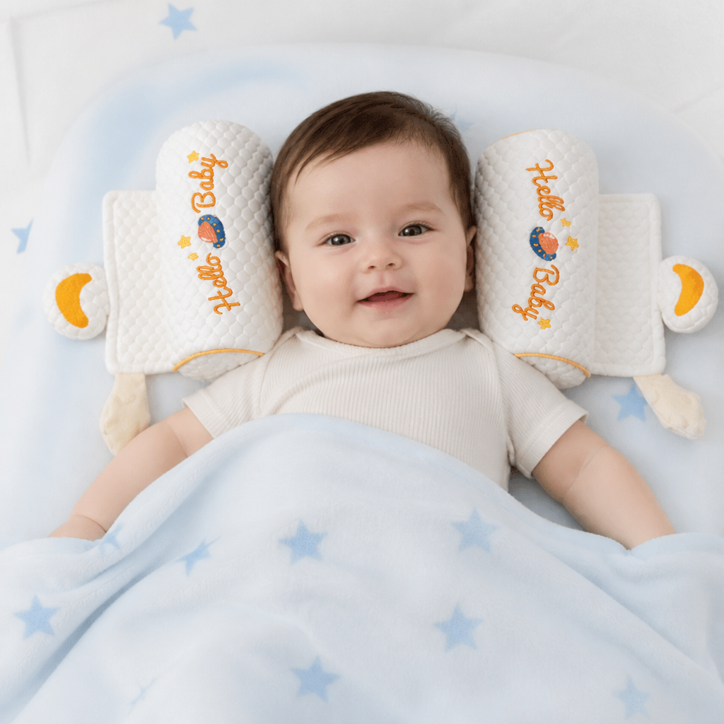 Verstellbares Babykopfkissen mit Hirsefüllung