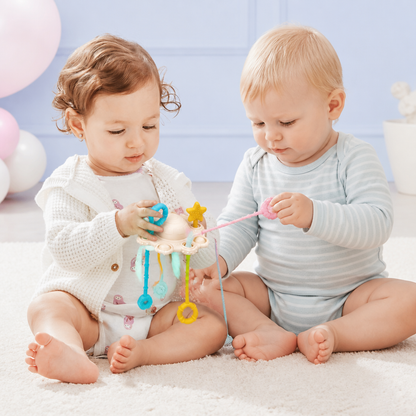 Montessori-Sensorikspielzeug zum Ziehen & Entdecken – Silikon-Ziehspielzeug zur Förderung der taktilen Wahrnehmung und zur Linderung beim Zahnen