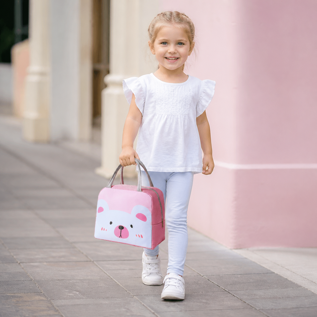 Isolierte Brotdose-Tasche mit Cartoon-Tiermotiv für Kinder