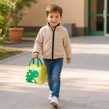 Isolierte Brotdose-Tasche mit Cartoon-Tiermotiv für Kinder