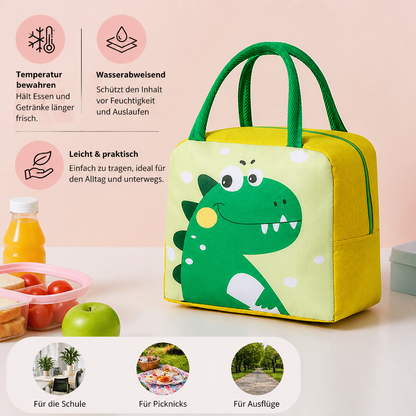 Isolierte Brotdose-Tasche mit Cartoon-Tiermotiv für Kinder