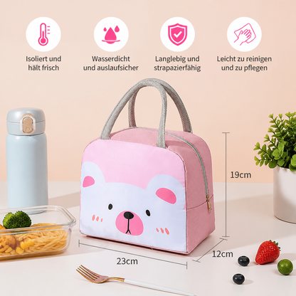 Isolierte Brotdose-Tasche mit Cartoon-Tiermotiv für Kinder