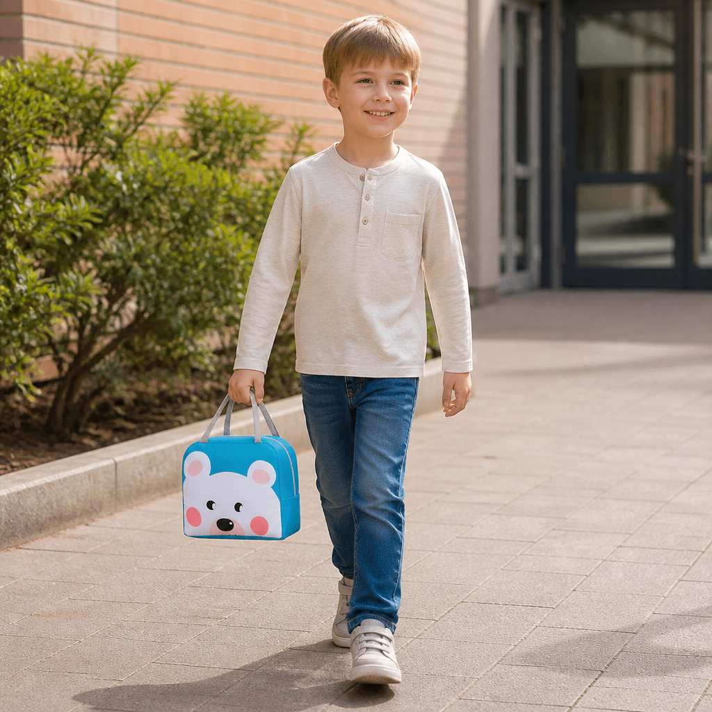 Isolierte Brotdose-Tasche mit Cartoon-Tiermotiv für Kinder