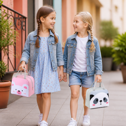 Isolierte Brotdose-Tasche mit Cartoon-Tiermotiv für Kinder