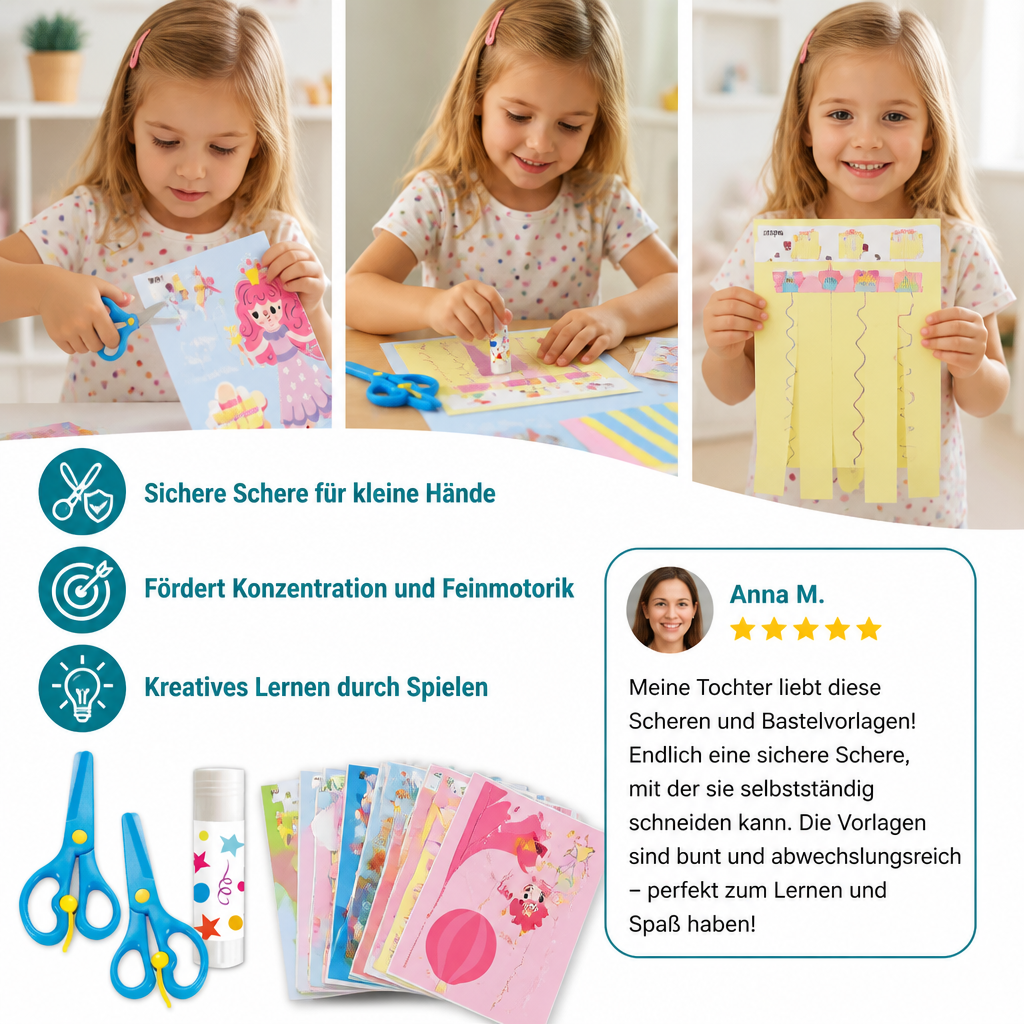 Scherenübungsbuch für Kinder – Sicheres Schneidetraining mit Kinderschere