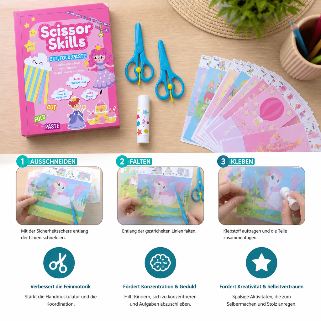 Scherenübungsbuch für Kinder – Sicheres Schneidetraining mit Kinderschere