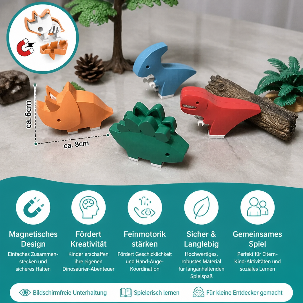 Magnetisches Tier-Skelett-Bauset – Zerlegbares STEM-Lernspielzeug