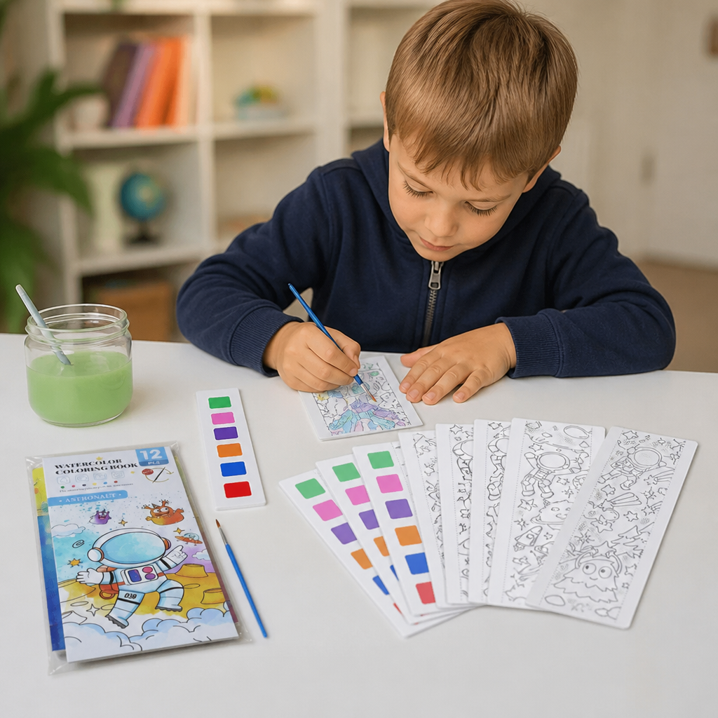 All-in-One-Aquarell-Malbuch mit integrierten Farben & Pinsel