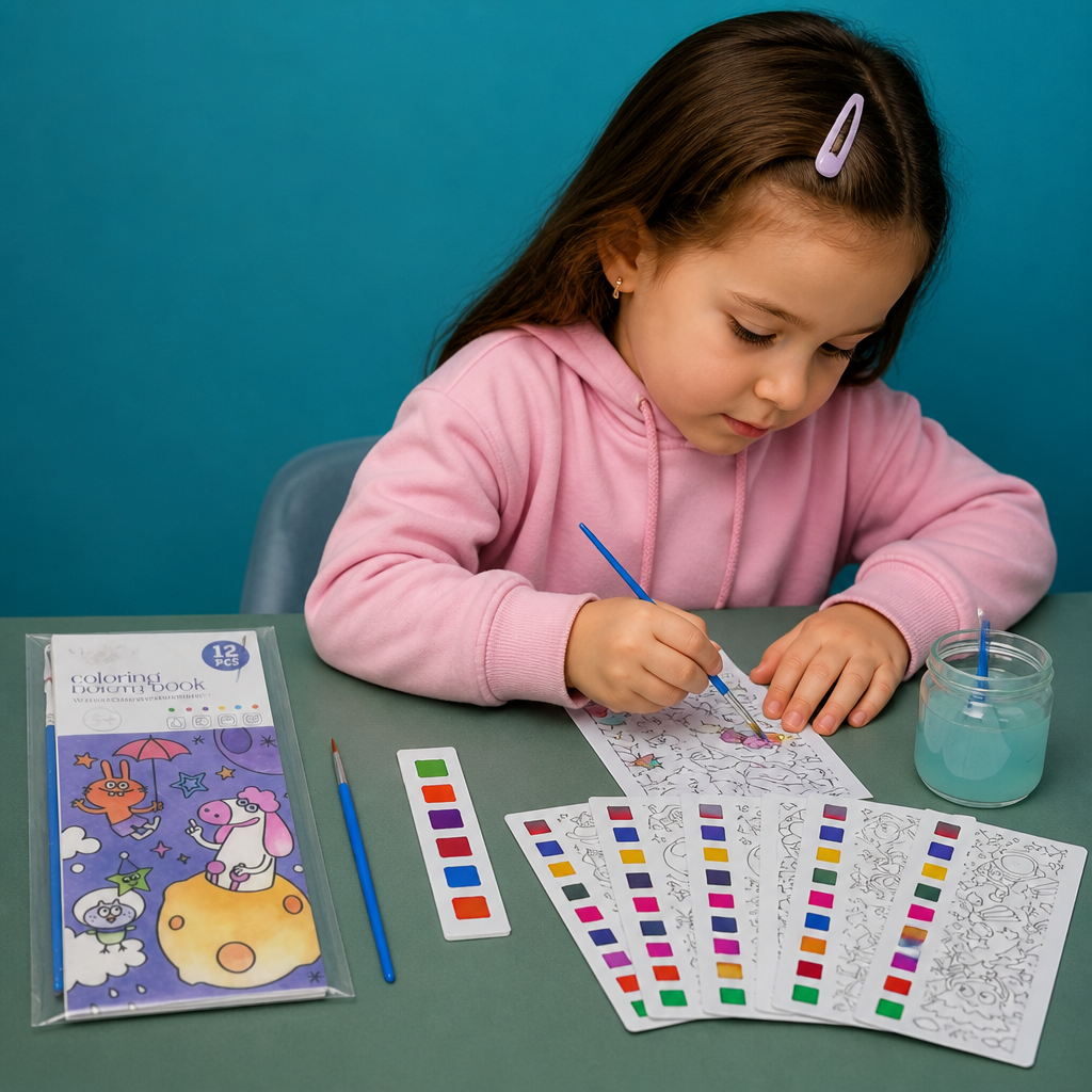 All-in-One-Aquarell-Malbuch mit integrierten Farben & Pinsel
