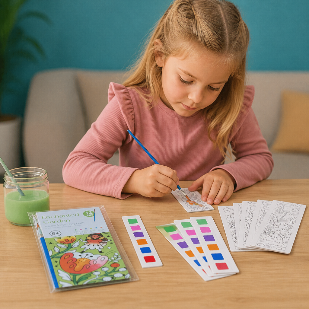 All-in-One-Aquarell-Malbuch mit integrierten Farben & Pinsel