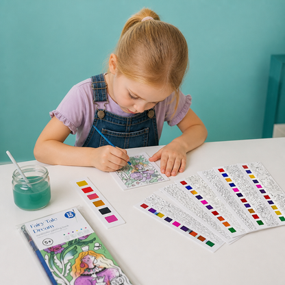 All-in-One-Aquarell-Malbuch mit integrierten Farben & Pinsel