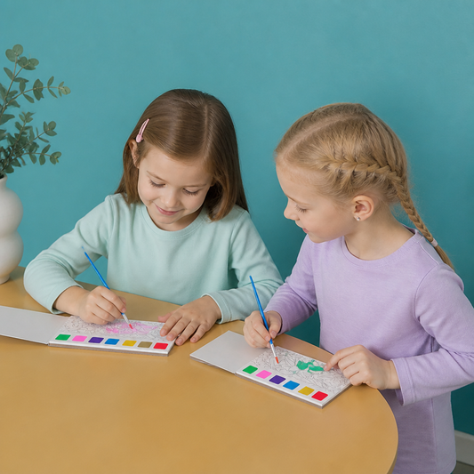 All-in-One-Aquarell-Malbuch mit integrierten Farben & Pinsel