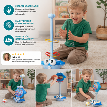 3-in-1-Lern- & Aktivitätsspiel – Ringwurf, Basketball & Klettball