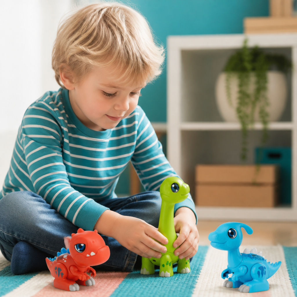 Einfach zusammenbaubares STEM-Dinosaurier-Lernspielzeug mit Licht & Sound