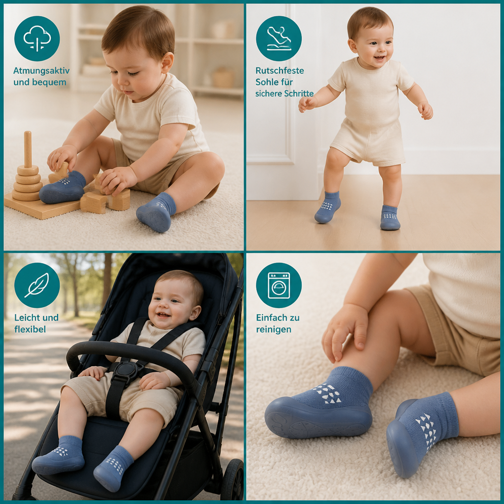 Baby-Sockenschuhe – Leichte & atmungsaktive Lauflernschuhe
