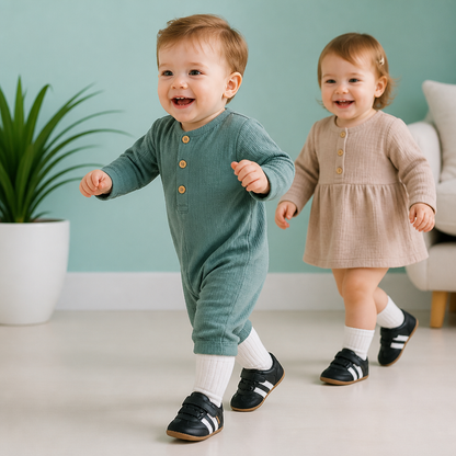 Klassische Retro-Babysneaker – Lauflernschuhe mit weicher Sohle
