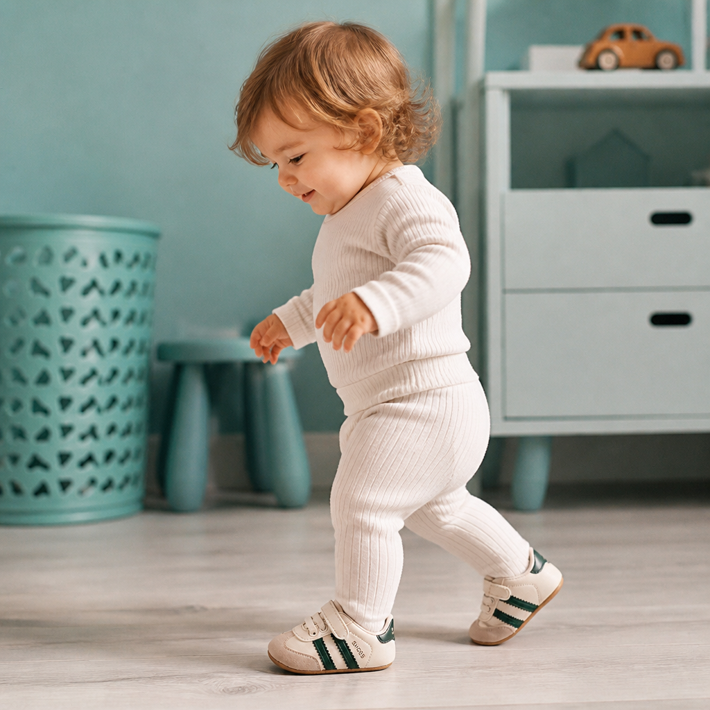 Klassische Retro-Babysneaker – Lauflernschuhe mit weicher Sohle