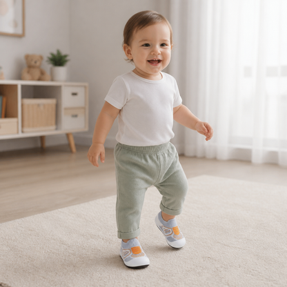 Weiche gestrickte Anti-Rutsch-Babyschuhe für die ersten Schritte