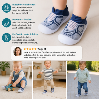Weiche gestrickte Anti-Rutsch-Babyschuhe für die ersten Schritte