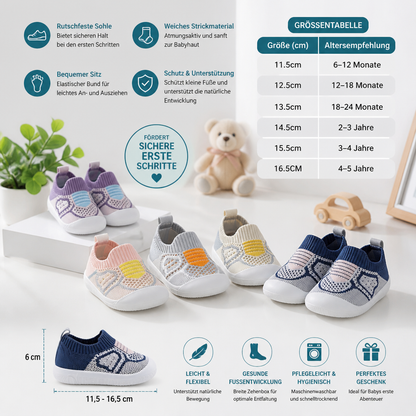 Weiche gestrickte Anti-Rutsch-Babyschuhe für die ersten Schritte