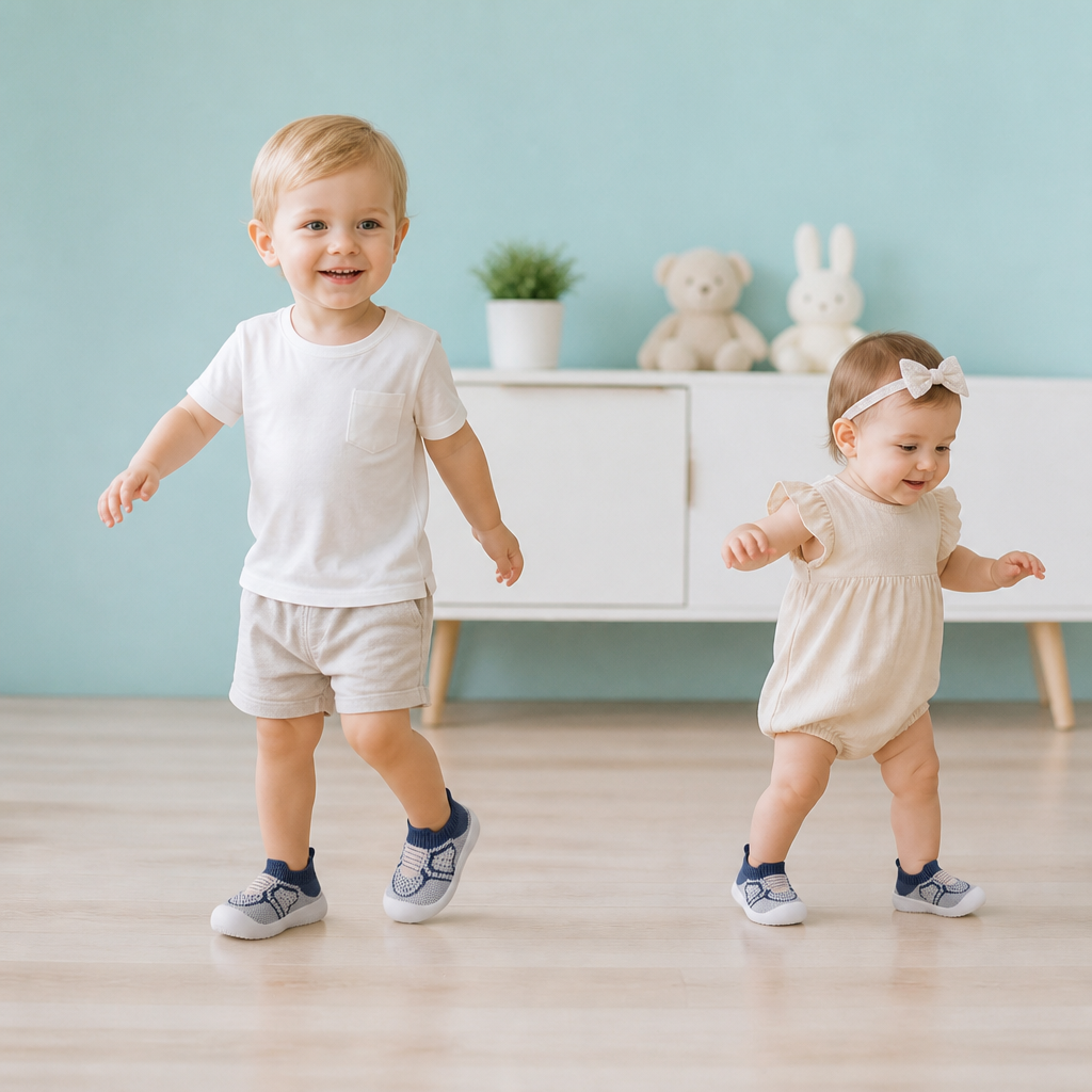 Weiche gestrickte Anti-Rutsch-Babyschuhe für die ersten Schritte