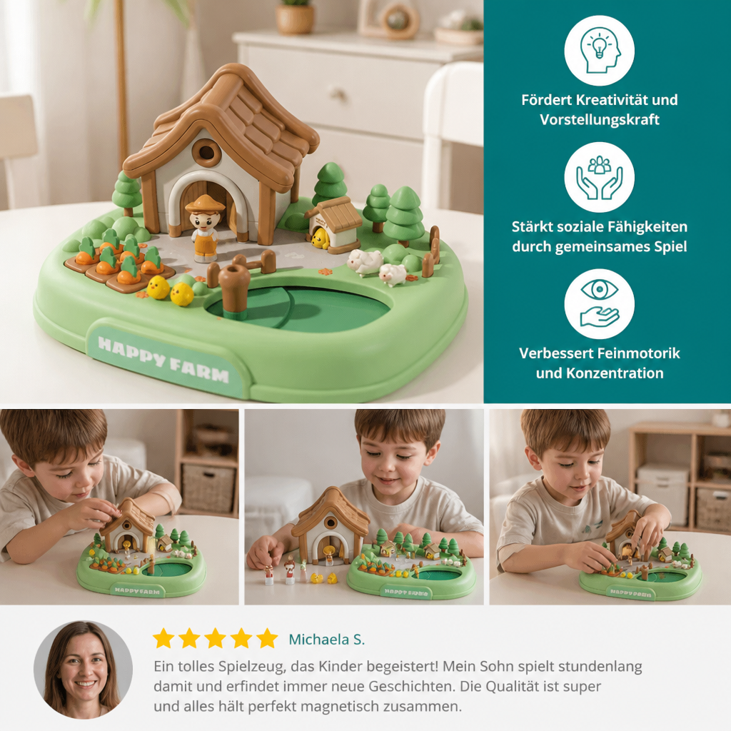 Magnetisches Traum-Schloss- & Garten-Spielset für Kinder