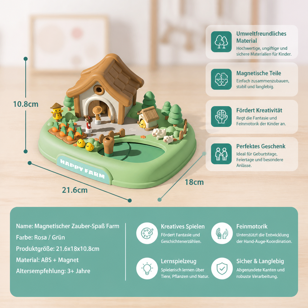 Magnetisches Traum-Schloss- & Garten-Spielset für Kinder
