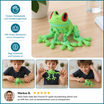 3D-gedrucktes magnetisches flexibles Frosch-Fidget-Spielzeug