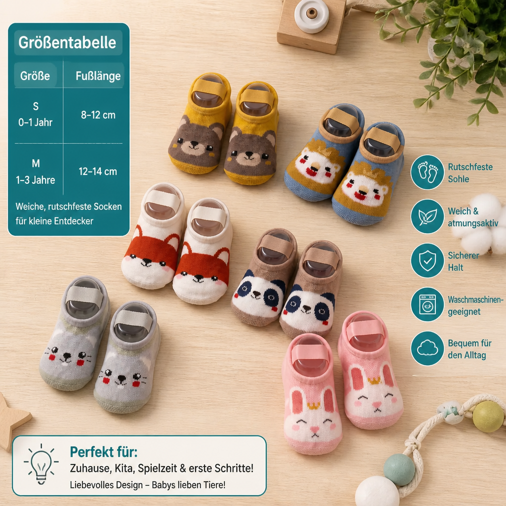 Rutschfeste Cartoon-Sockenschuhe für Babys & Kleinkinder
