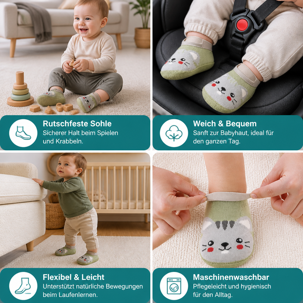 Rutschfeste Cartoon-Sockenschuhe für Babys & Kleinkinder