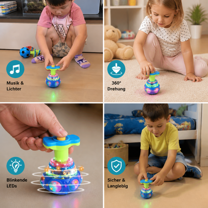 Interaktiver leuchtender Musikkreisel für Kinder