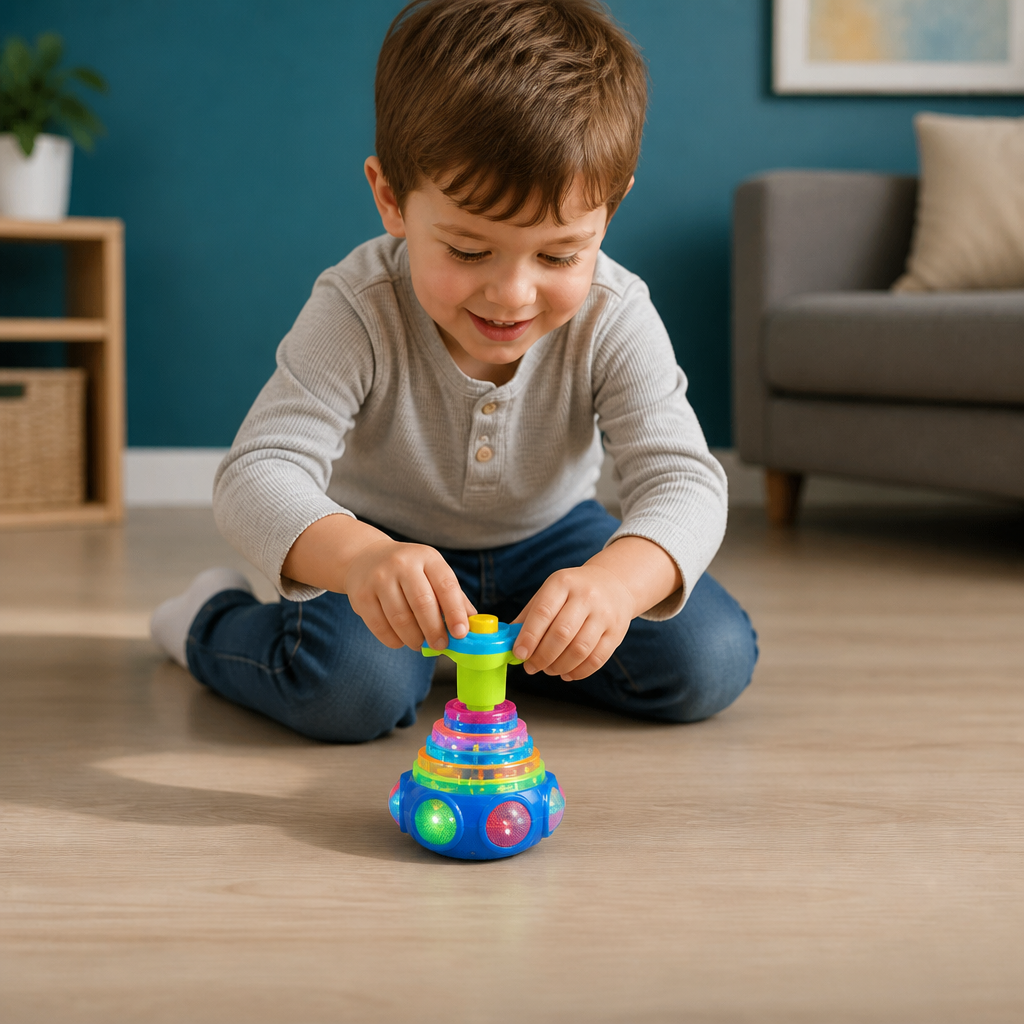 Interaktiver leuchtender Musikkreisel für Kinder