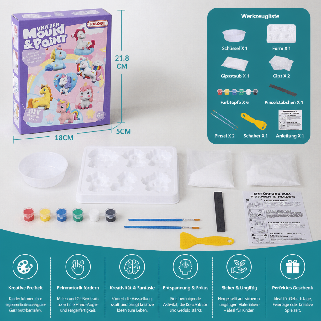 DIY-Tier-Gipsmalset – Formen, Bemalen & Gestalten für Kinder