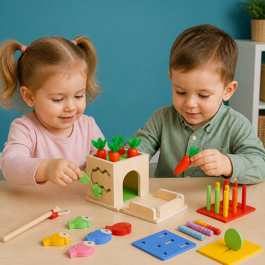 6-in-1 Montessori Holz Formen und Figuren Lernspiel Würfel