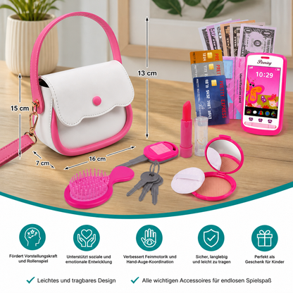 Kinder-Handtaschen-Spielset mit Handy, Make-up & Zubehör
