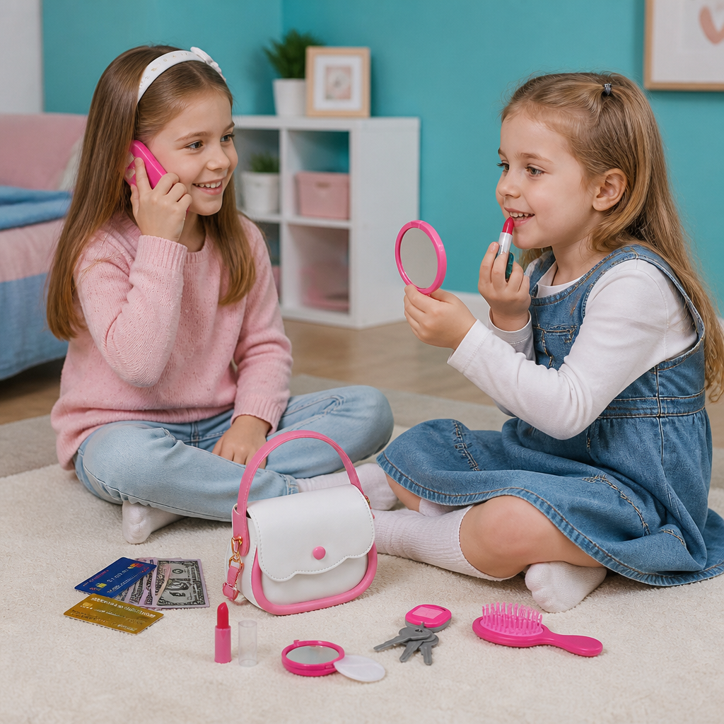 Kinder-Handtaschen-Spielset mit Handy, Make-up & Zubehör