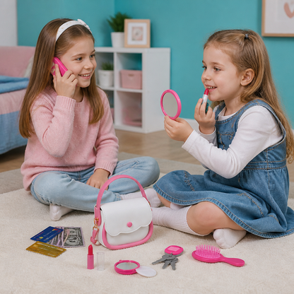 Kinder-Handtaschen-Spielset mit Handy, Make-up & Zubehör