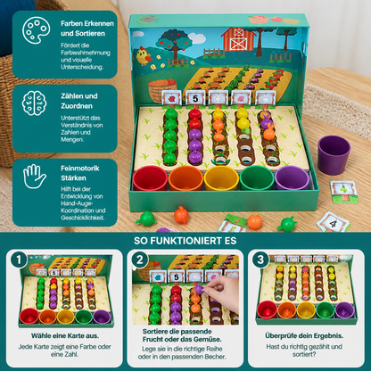 Montessori Sortier Farben & Zahlenfarm Lernspiel