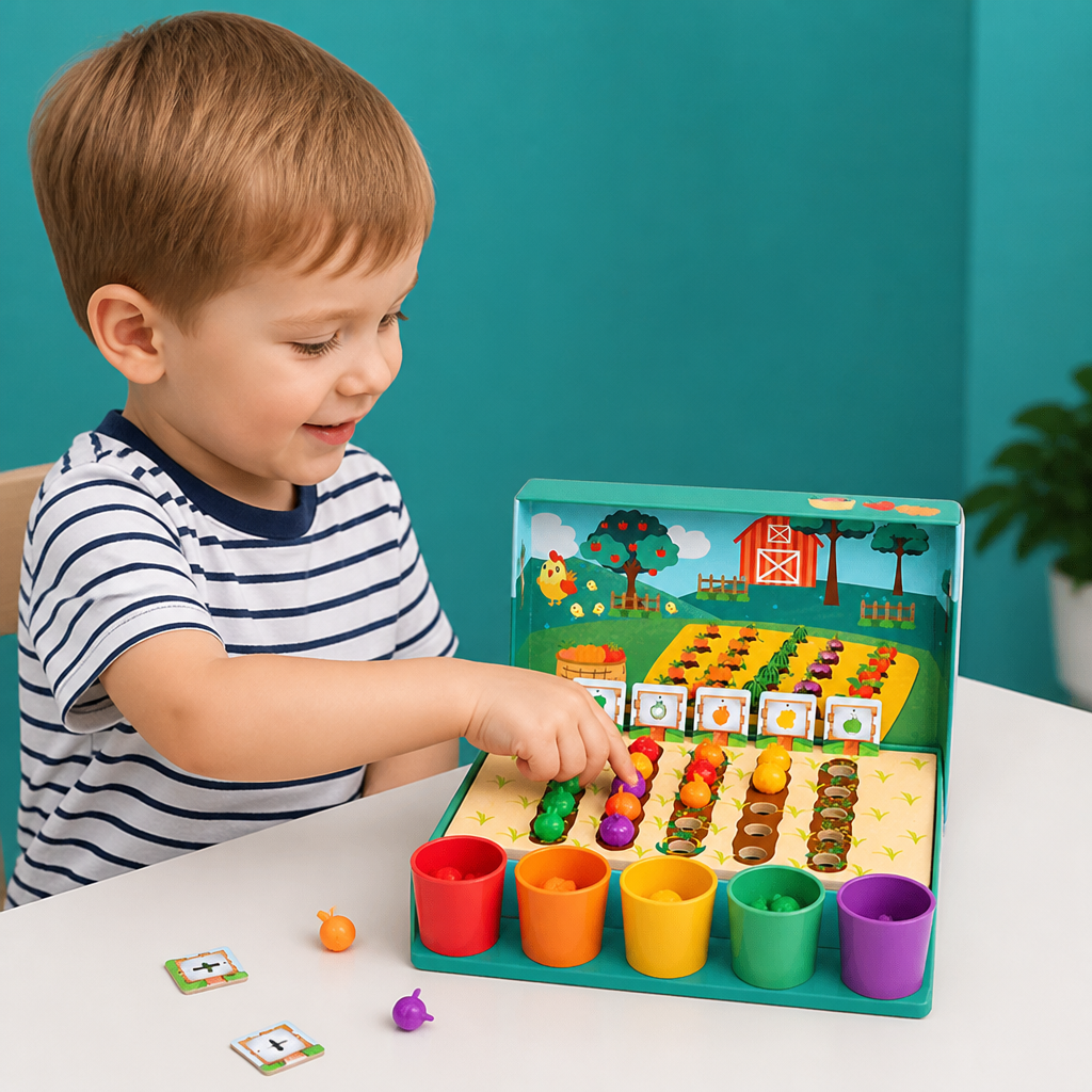 Montessori Sortier Farben & Zahlenfarm Lernspiel
